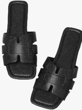 Amazon Black Women's Slide Sandals with Textured Upper